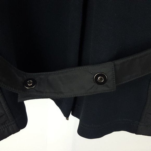 Mag by Magaschoni Belted Full Zip Hooded Jacket, Solid Black Size Medium - Picture 2 of 7